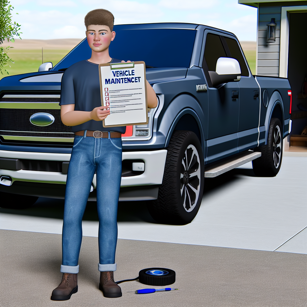 First-time truck owner reviewing a vehicle maintenance checklist