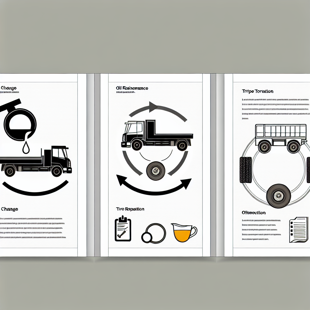 Visual representation of routine truck maintenance tasks