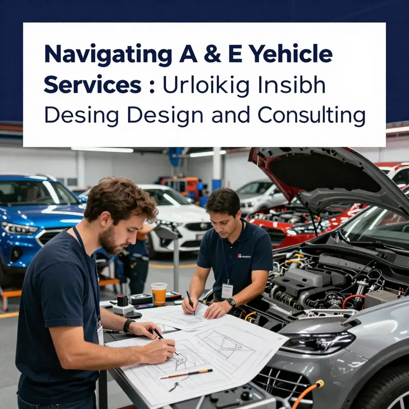 A collage showcasing automotive design, consulting, and modifications, reflecting the diverse nature of A & E Vehicle Services.