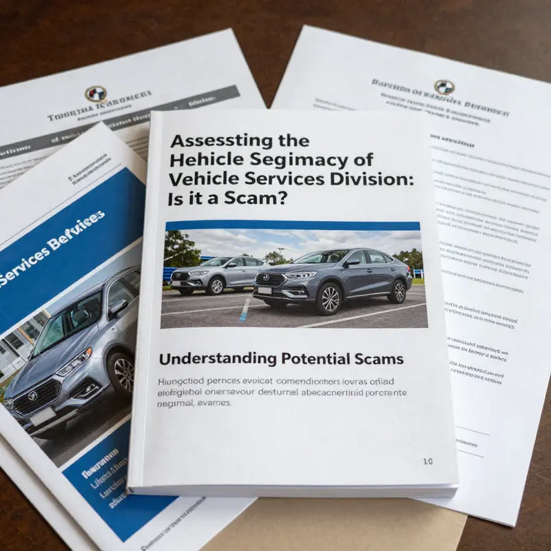 Official materials and documents from a legitimate Vehicle Services Division, highlighting government authenticity.