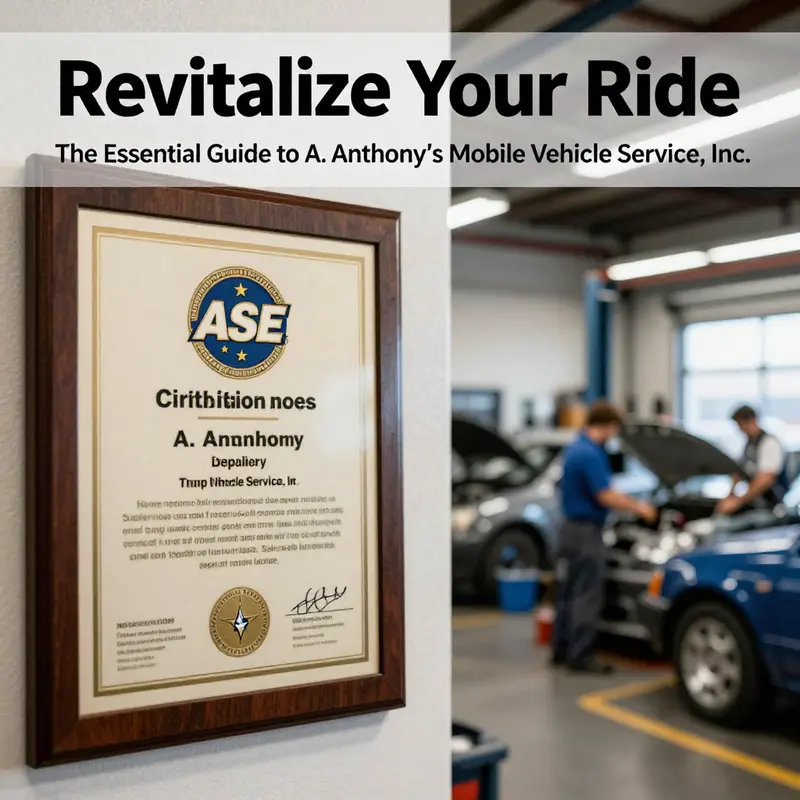 A. Anthony’s Mobile Vehicle Service, Inc. brings expert care directly to your doorstep.