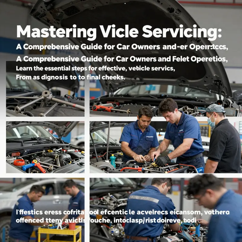 A comprehensive visual representation of vehicle servicing stages, highlighting the process and equipment used.