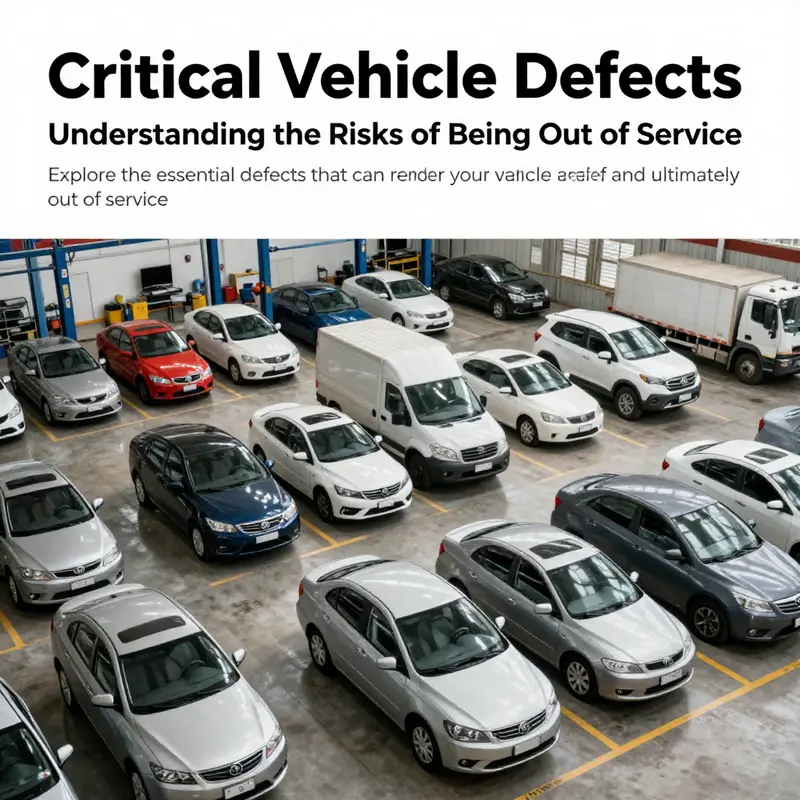 A variety of vehicles parked at a service station, representing the importance of vehicle safety and maintenance.
