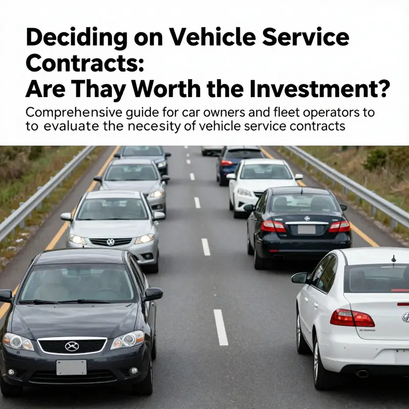 Different types of vehicles on a road, illustrating the topic of vehicle service contracts and ownership.
