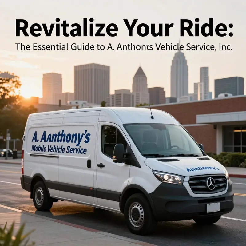 A. Anthony's Mobile Vehicle Service van in an urban setting, symbolizing convenience and professionalism.