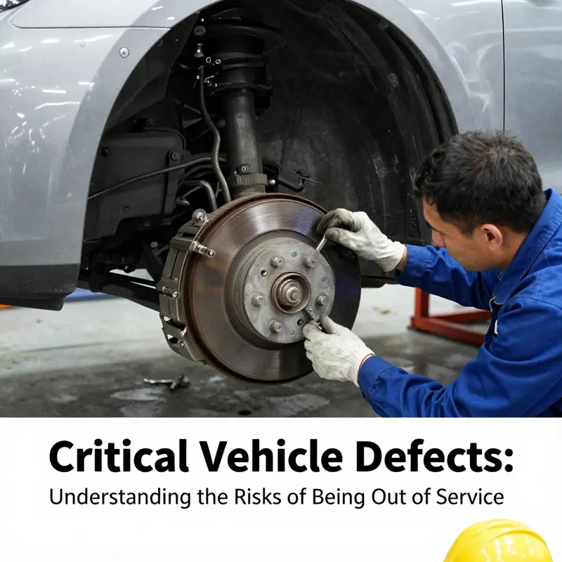 Mechanic inspecting critical brakes for defects, showcasing safety importance.