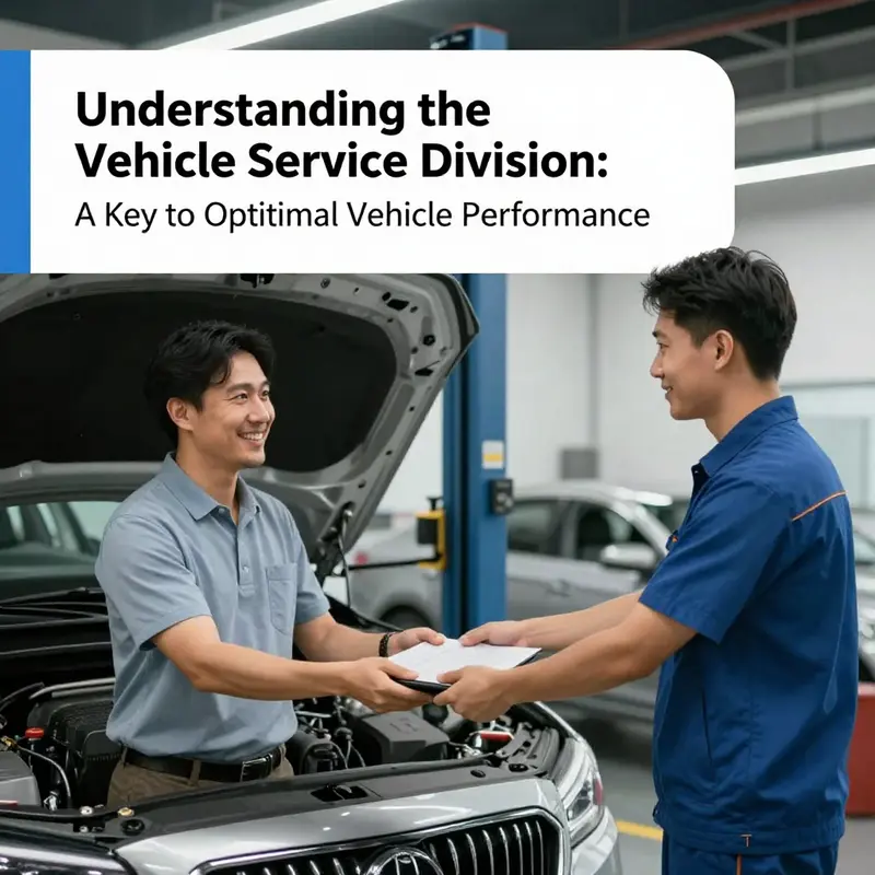 Technicians at work in an automotive service center, showcasing the essential maintenance and repair services of the Vehicle Service Division.