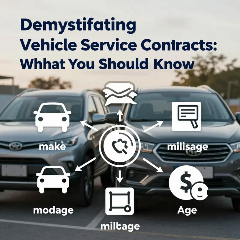 Visual representation of various vehicle service contract pricing options on a car dashboard.
