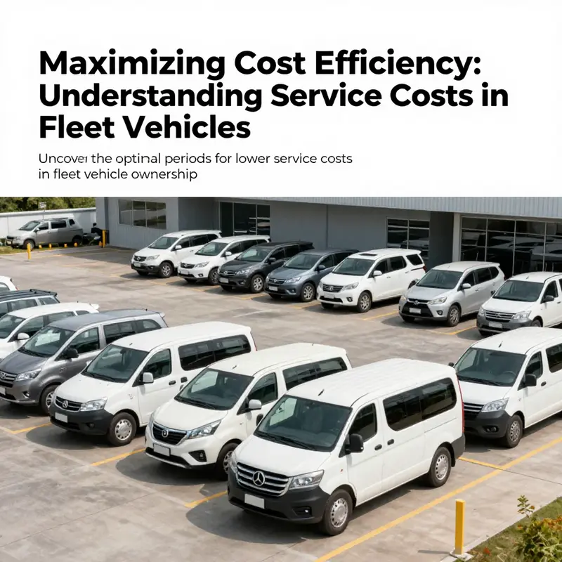 Photo-realistic image of a fleet operations yard filled with diverse fleet vehicles ready for maintenance and service.