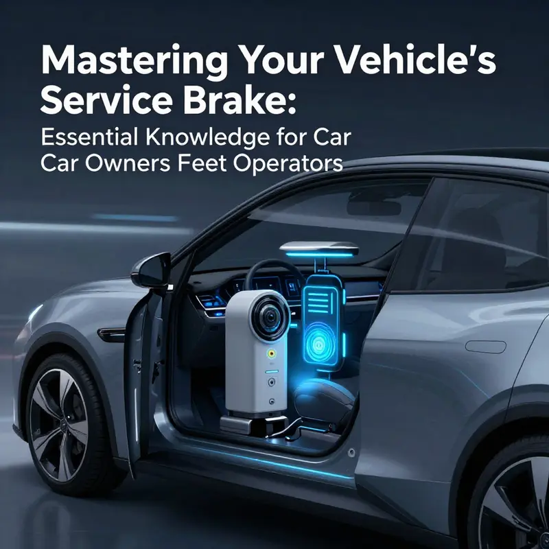 Illustration of a vehicle’s service brake operation, showing the connection from the brake pedal to the wheel brakes.