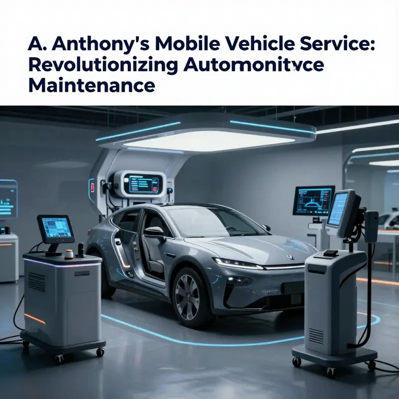 A. Anthony’s service team providing on-site automotive care in a residential neighborhood.