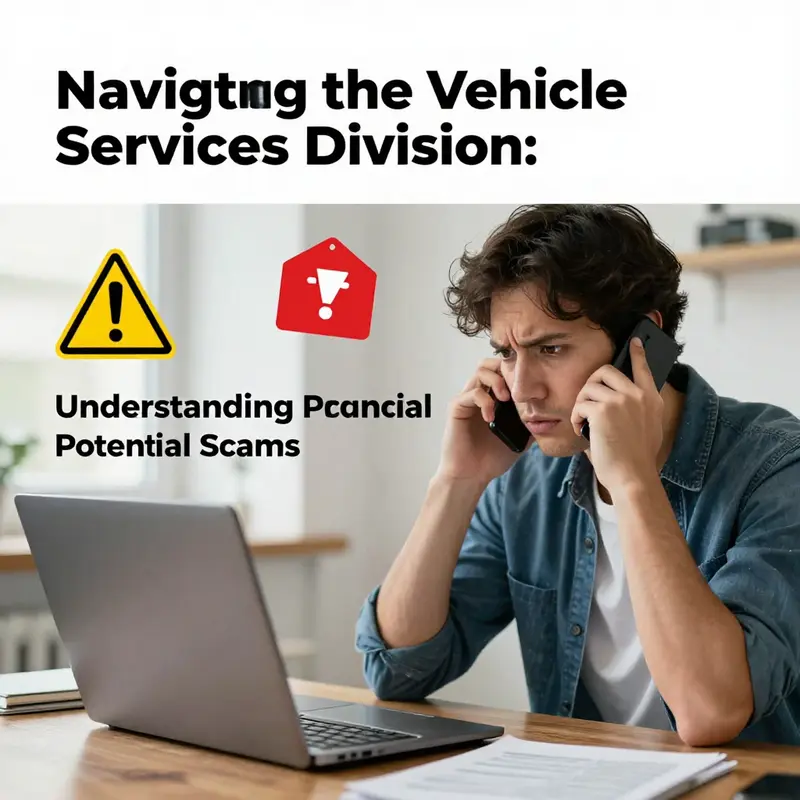 Official materials and documents from a legitimate Vehicle Services Division, highlighting government authenticity.