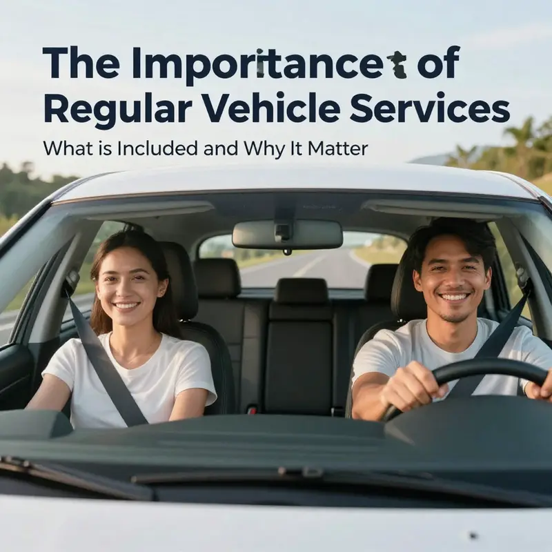 An infographic summarizing the fundamental aspects of a vehicle service.