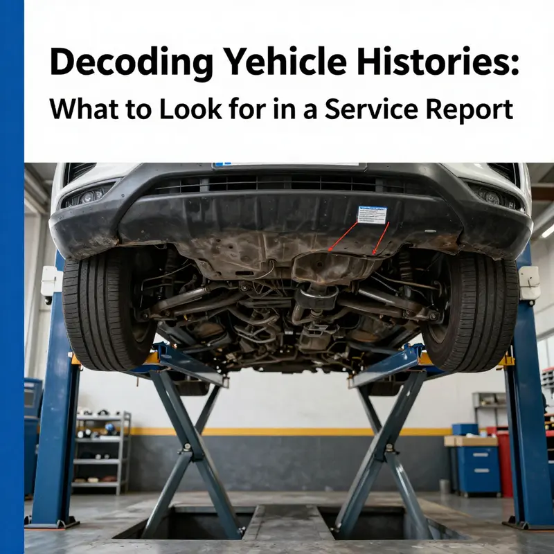 A mechanic checking service records during a maintenance inspection.