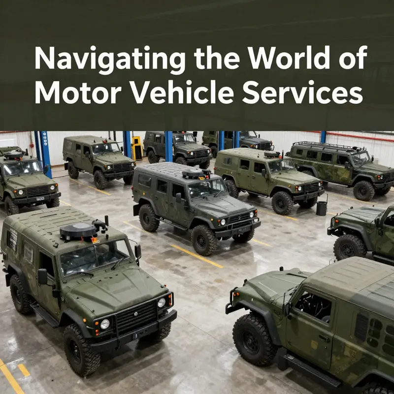 A service garage bustling with activity, depicting the definition and scope of motor vehicle services.