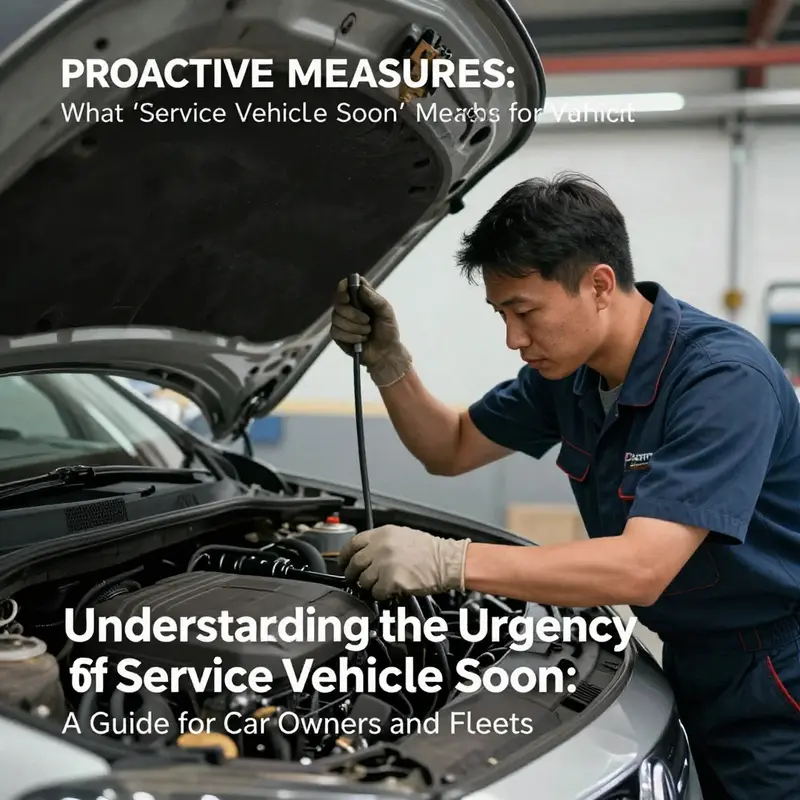 Vehicle dashboard highlighting the ‘Service Vehicle Soon’ alert, showcasing the need for immediate attention.