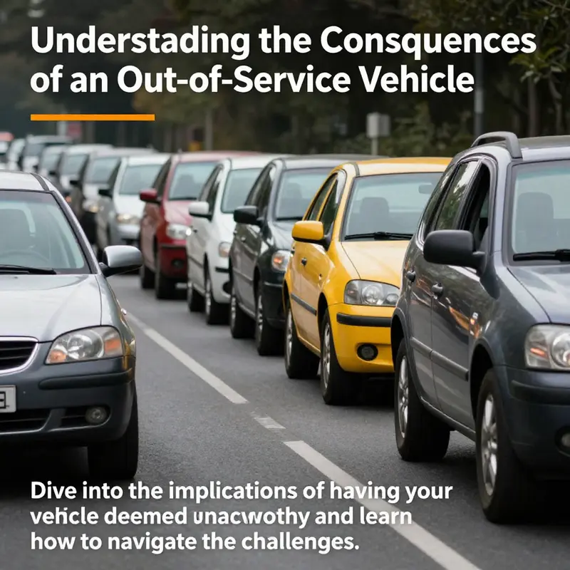 A row of vehicles with one marked out of service, symbolizing the challenges vehicle owners face.