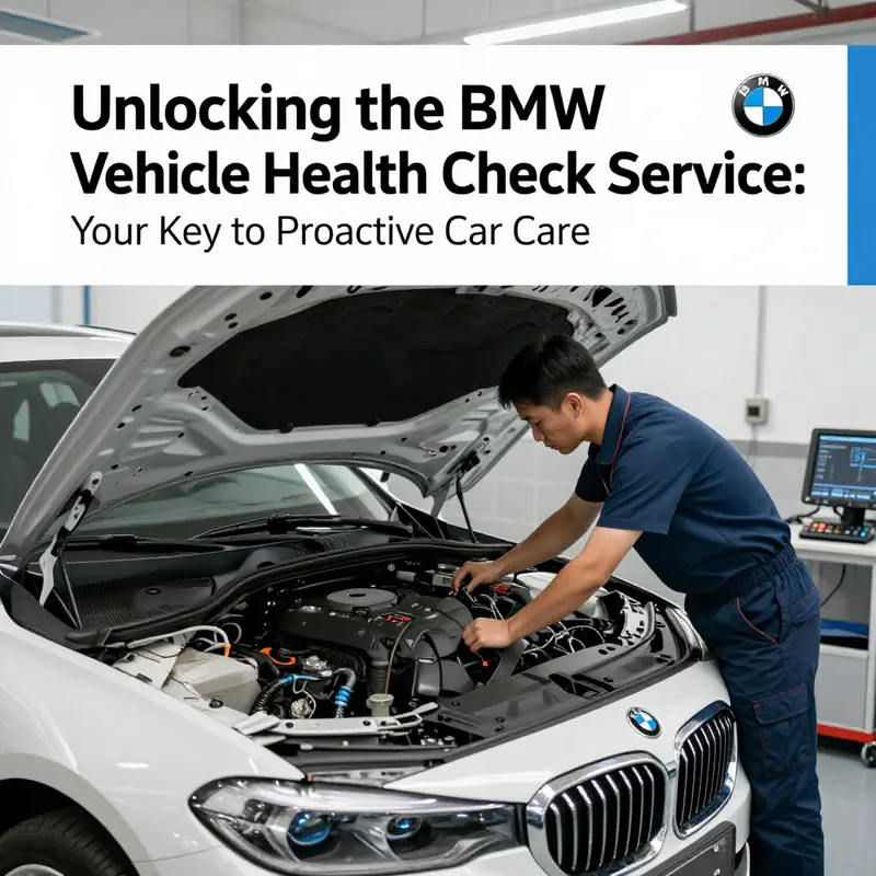 A technician meticulously inspecting a BMW, demonstrating the thoroughness of the Vehicle Health Check Service.