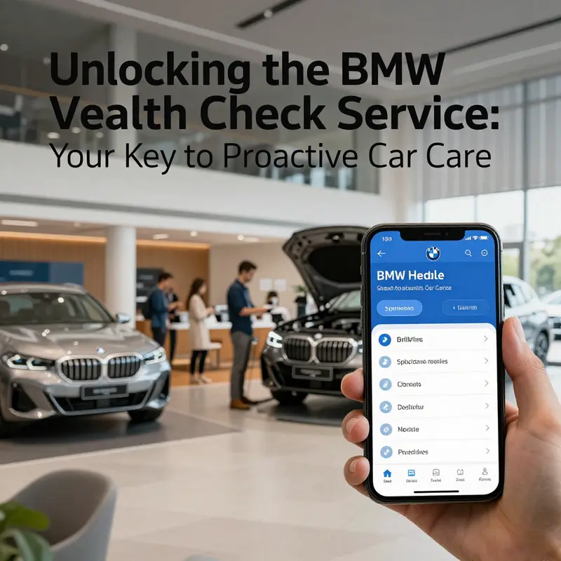 A technician meticulously inspecting a BMW, demonstrating the thoroughness of the Vehicle Health Check Service.