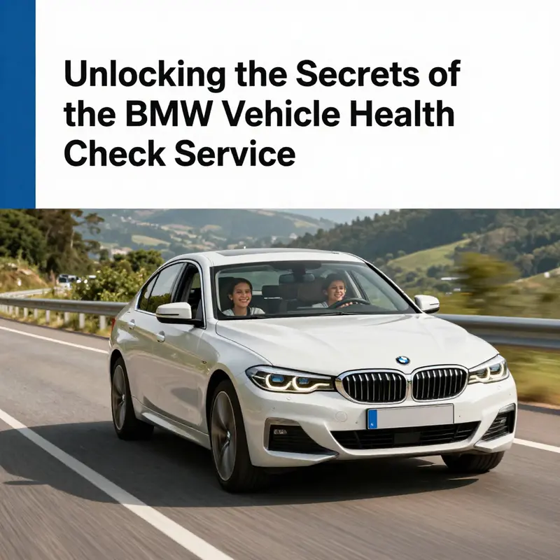 Mechanics conducting a thorough inspection of a BMW vehicle, emphasizing the detailed nature of the Vehicle Health Check service.