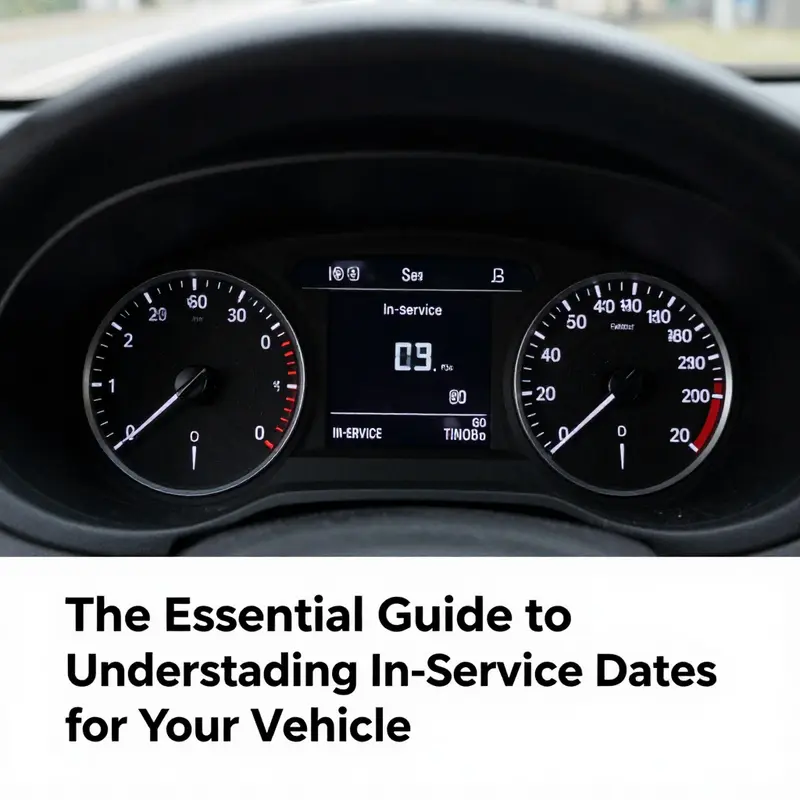 A detailed view of vehicle documentation highlighting in-service date information.