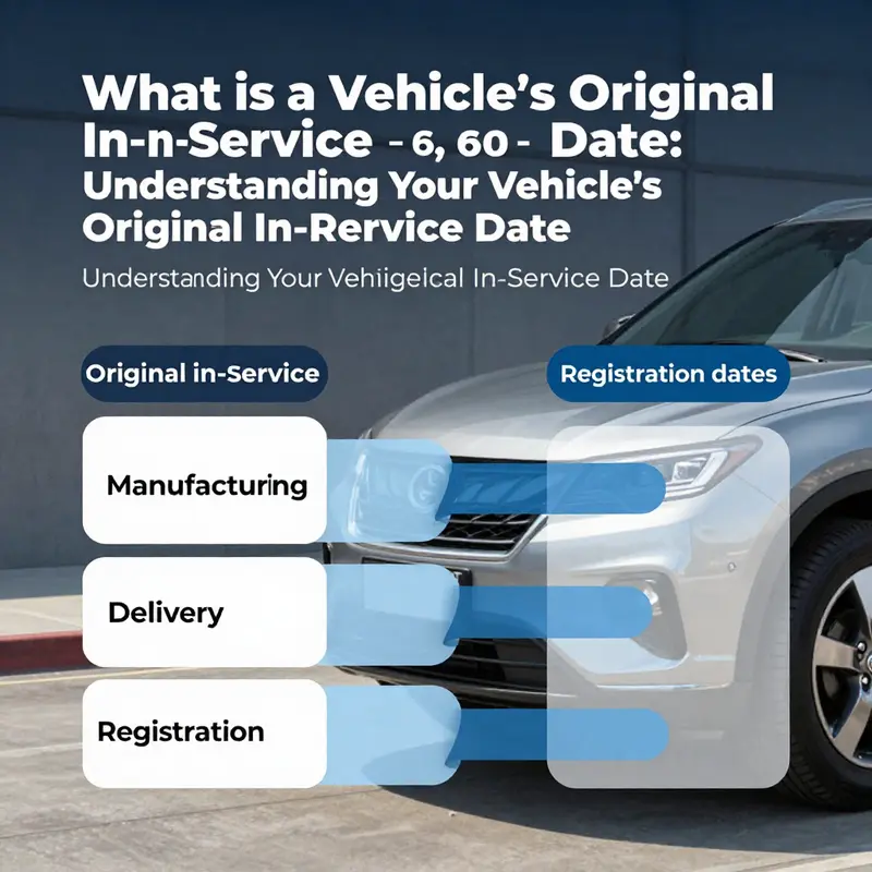 A visual timeline depicting the various key dates in a vehicle’s lifecycle.