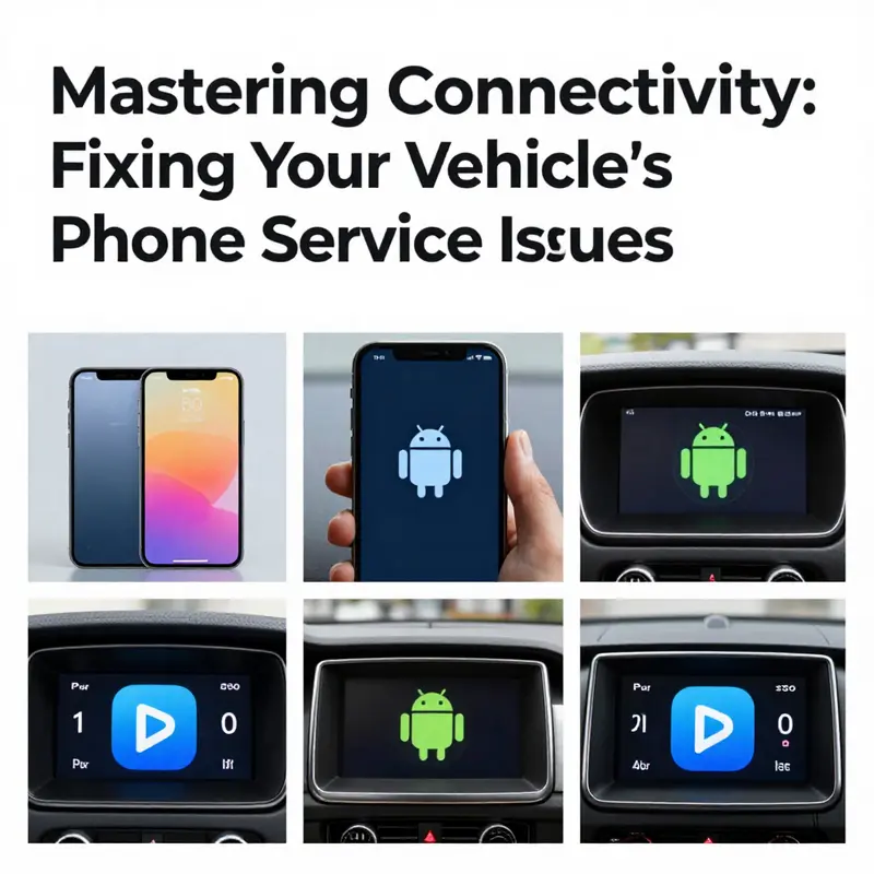 A mechanic engaged in troubleshooting the ‘Phone Requires Service’ error in a vehicle.