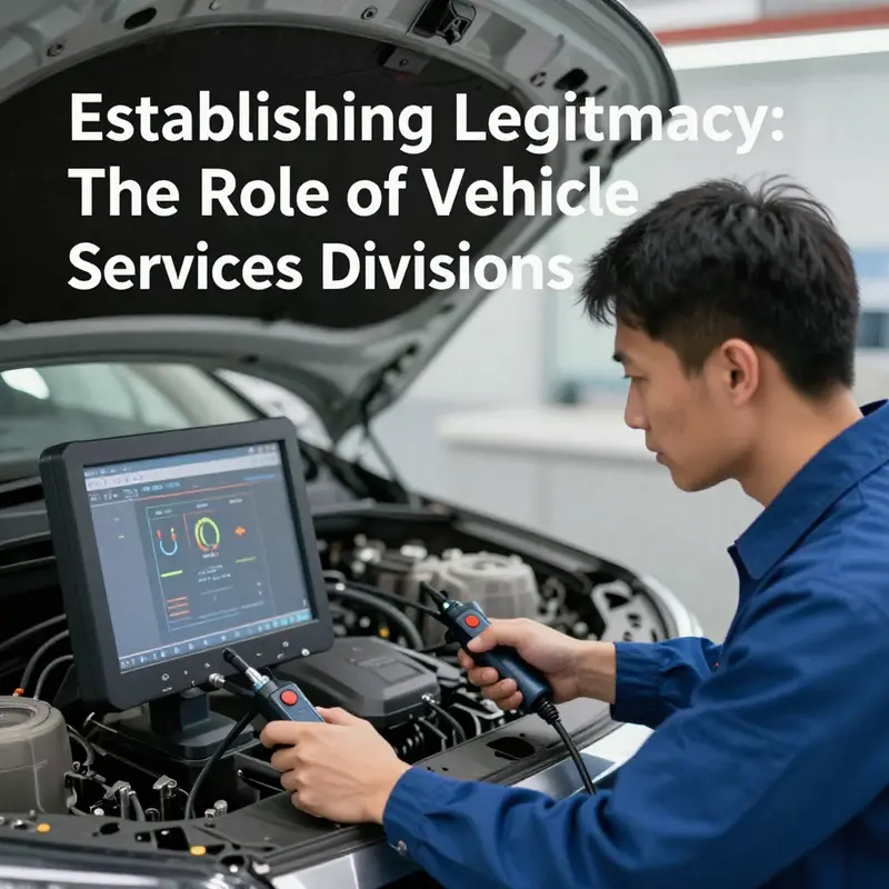 Automotive professionals collaborating to understand and establish the legitimacy of vehicle services divisions.