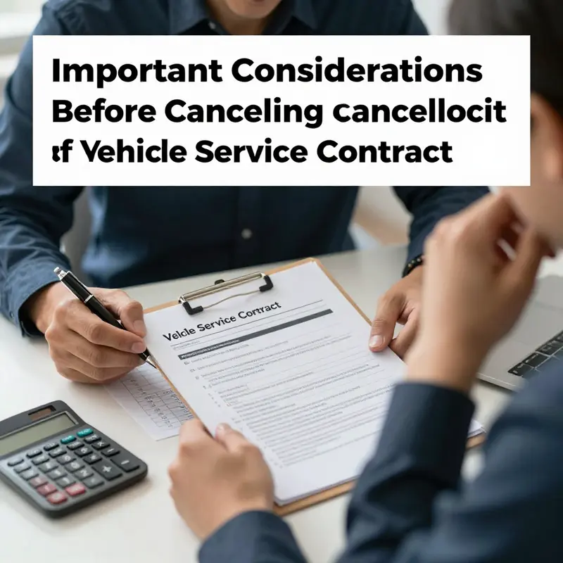 A visual guide to canceling a vehicle service contract through the manufacturer’s app.