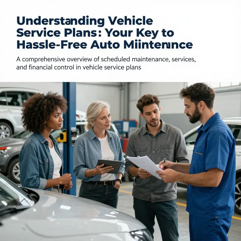 Various car owners engaging with a mechanic about vehicle service plans in a garage setting.