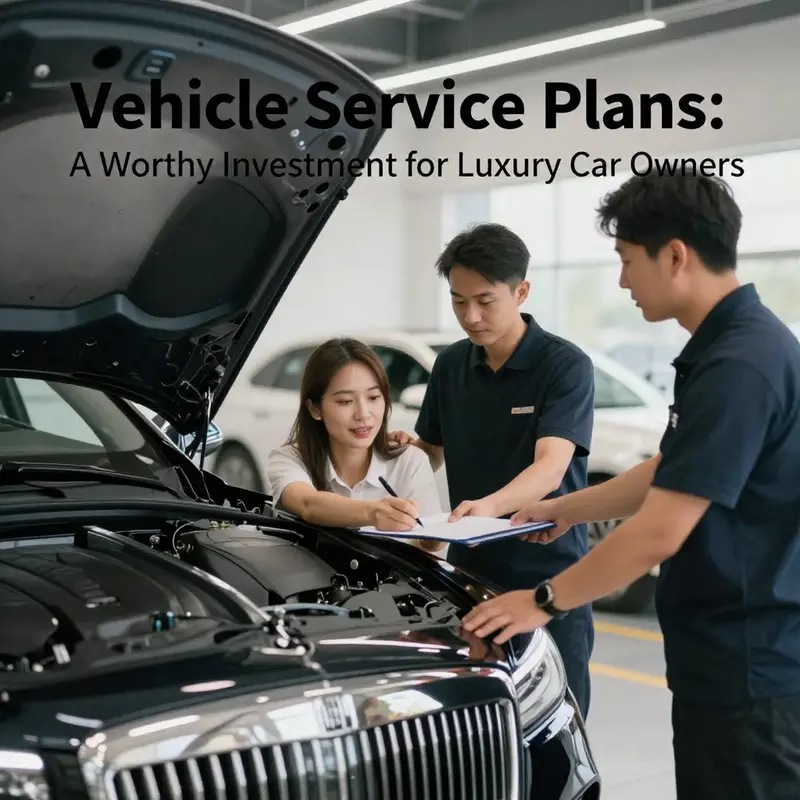 Assessing luxury vehicle service plans in a professional automotive workshop.