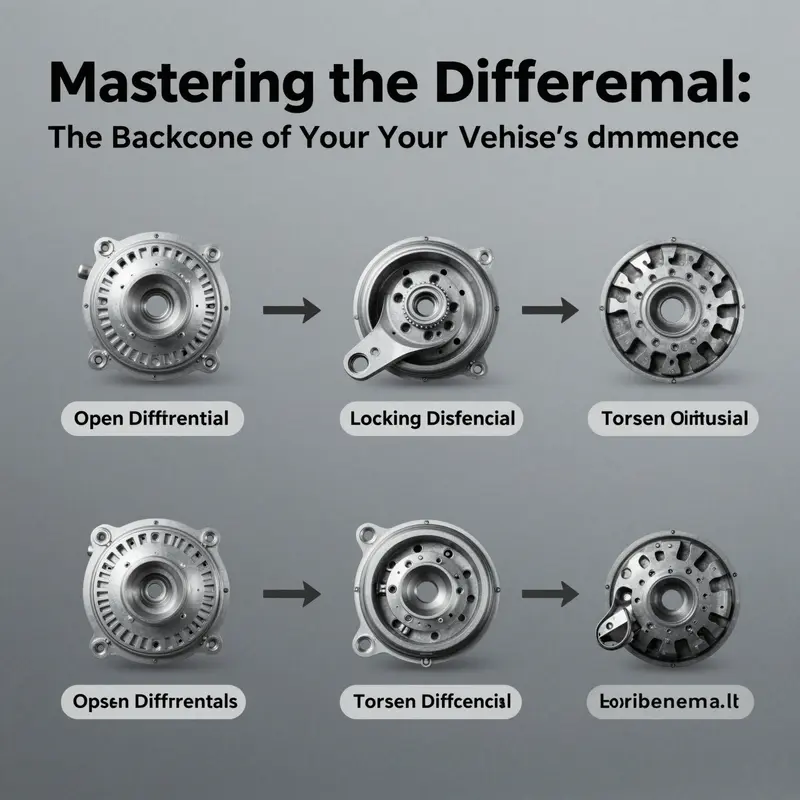 An infographic illustrating the different types of vehicle differentials and their functional benefits.