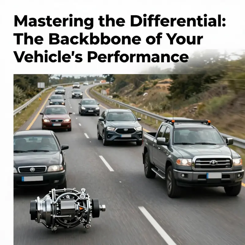 A diverse range of vehicles captured in motion on a beautiful road, emphasizing the importance of differential systems in enhancing driving performance.