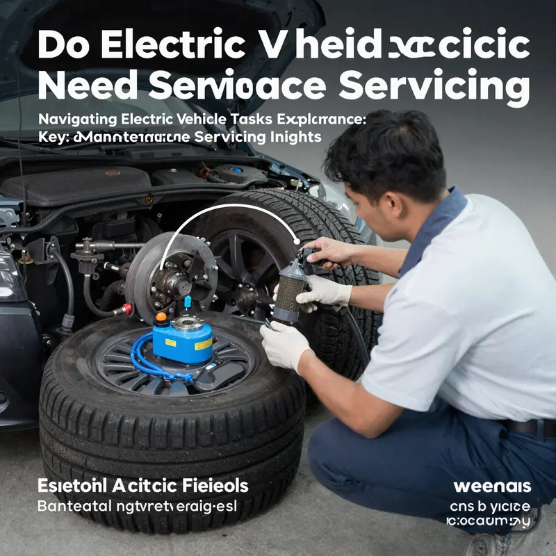 Technician inspecting an electric vehicle’s systems, highlighting the need for regular maintenance.