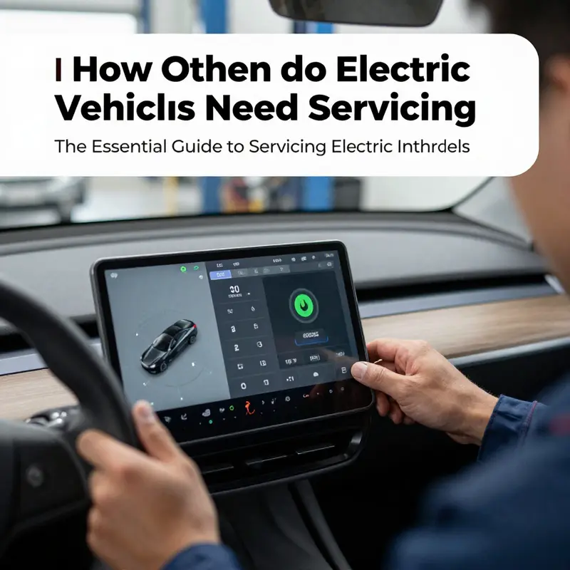 Service intervals and diagnostics options displayed on an electric vehicle dashboard.