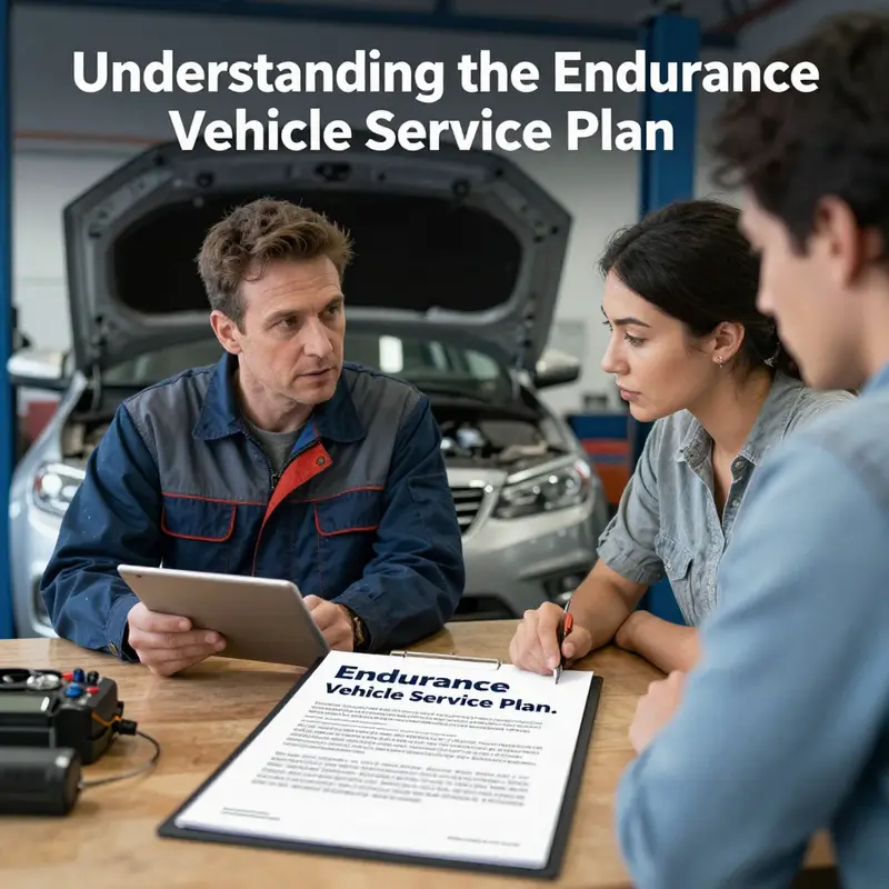 An overview infographic presenting the key aspects of the Endurance Vehicle Service Plan.