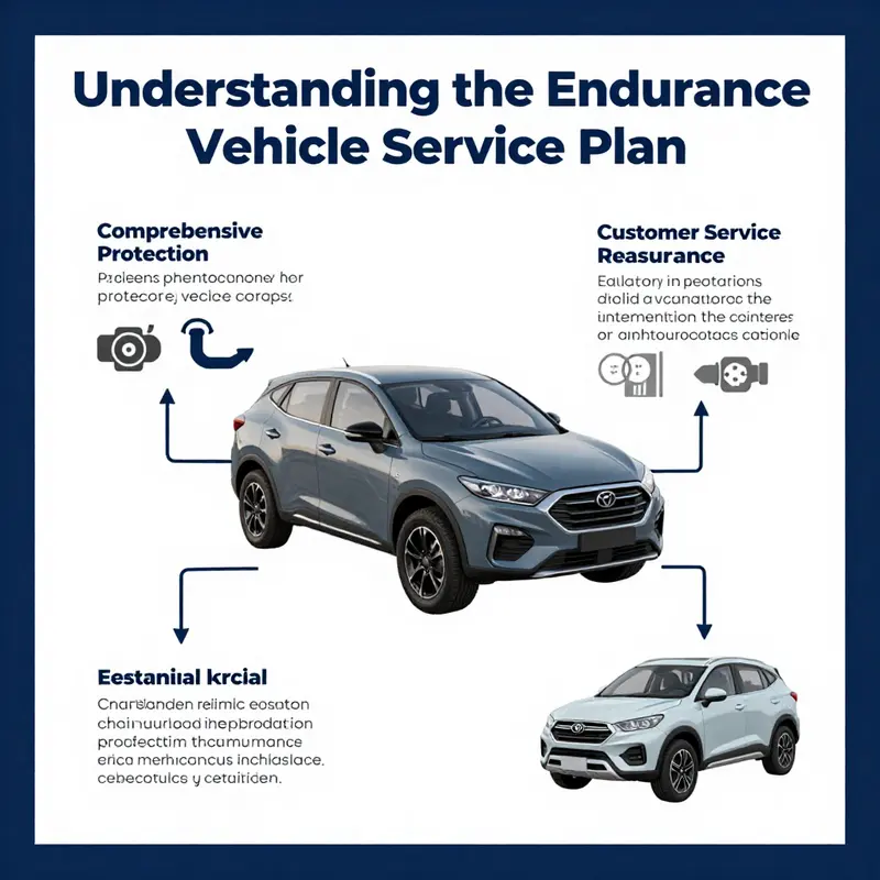 An overview infographic presenting the key aspects of the Endurance Vehicle Service Plan.