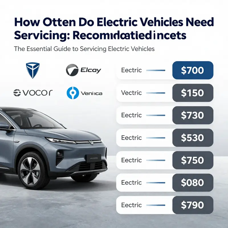 Service intervals and diagnostics options displayed on an electric vehicle dashboard.