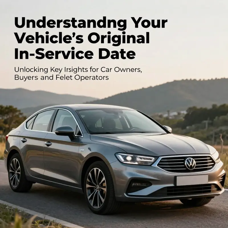 A modern car in a scenic setting, representing the significance of managing a vehicle's original in-service date.