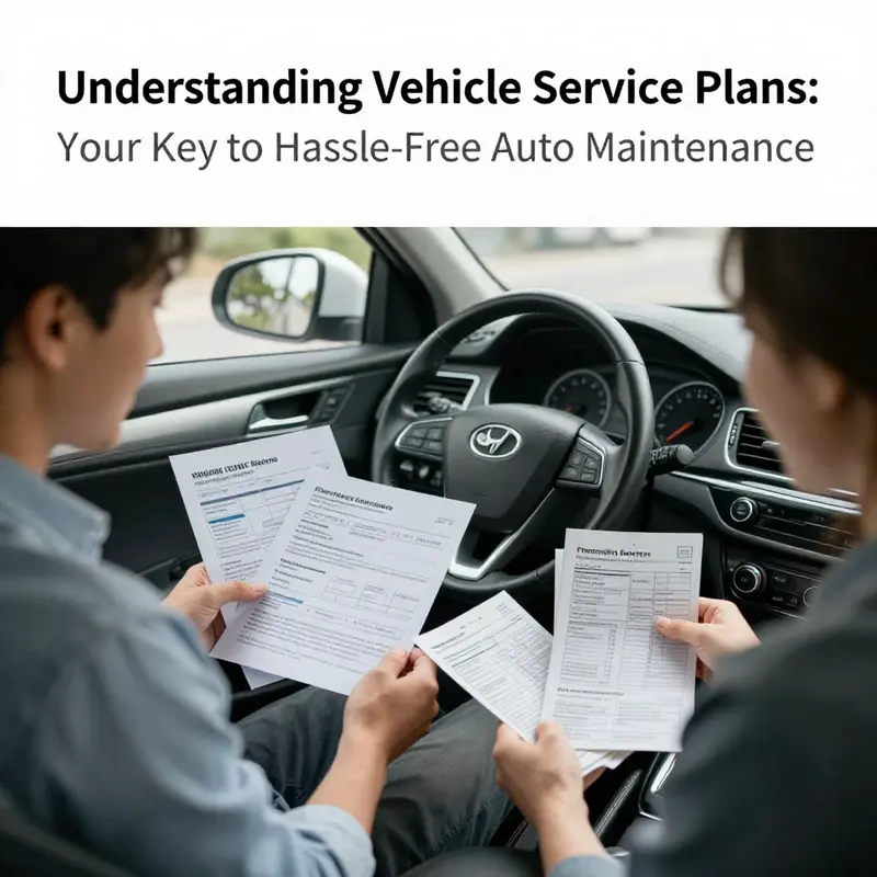 Mechanic reviewing a scheduled maintenance plan while inspecting the vehicle.