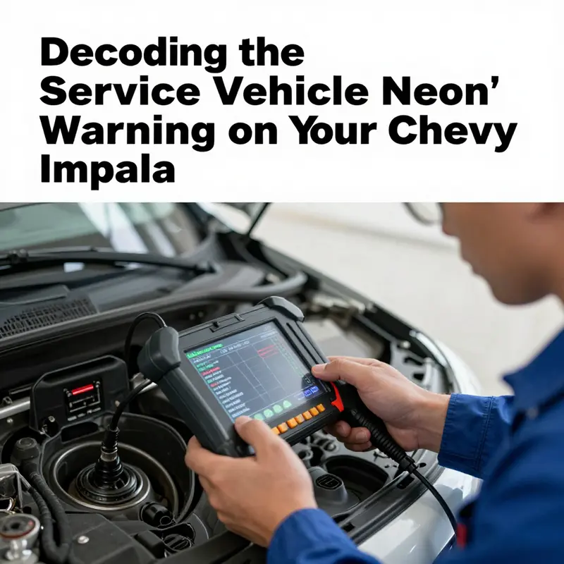 The dashboard of a Chevy Impala highlighting the ‘Service Vehicle Soon’ warning light.