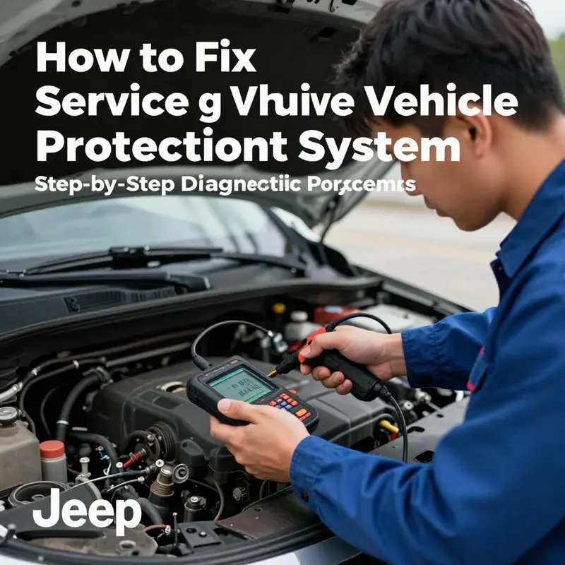 Dashboard indicators of a Jeep Compass highlighting the ‘Service Vehicle Protection System’ warning.