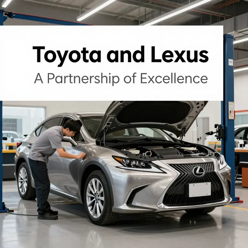The logos of Toyota and Lexus together, highlighting their shared branding and service support.