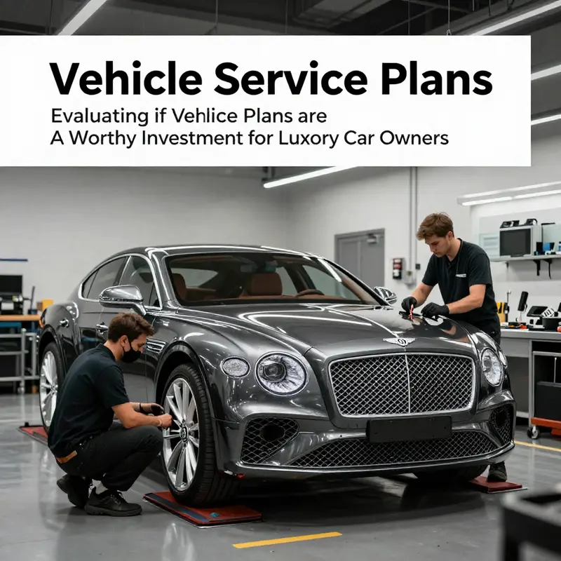 Assessing luxury vehicle service plans in a professional automotive workshop.