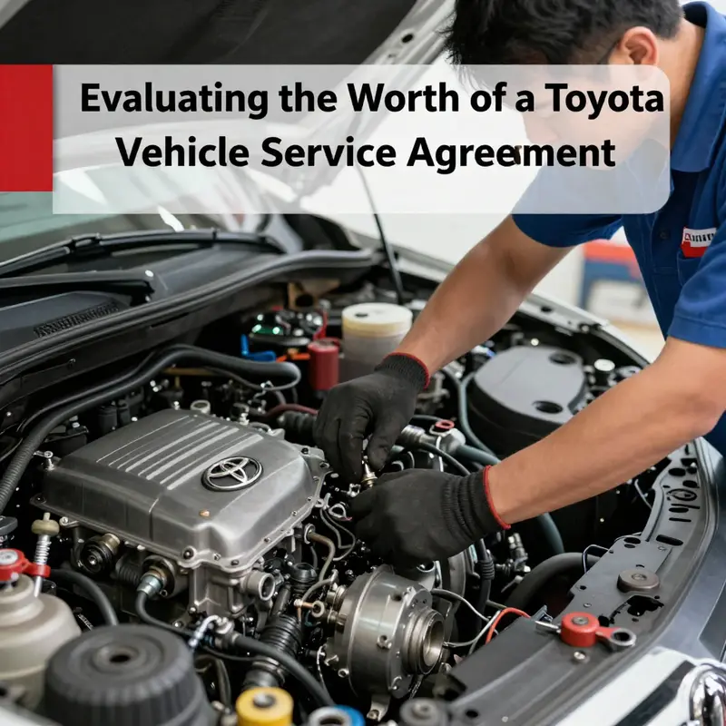 Family evaluating the advantages and disadvantages of Toyota’s Vehicle Service Agreement at home.