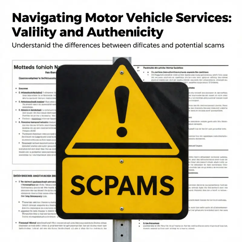Illustration depicting the theme of identifying legitimate versus false vehicle services notices.