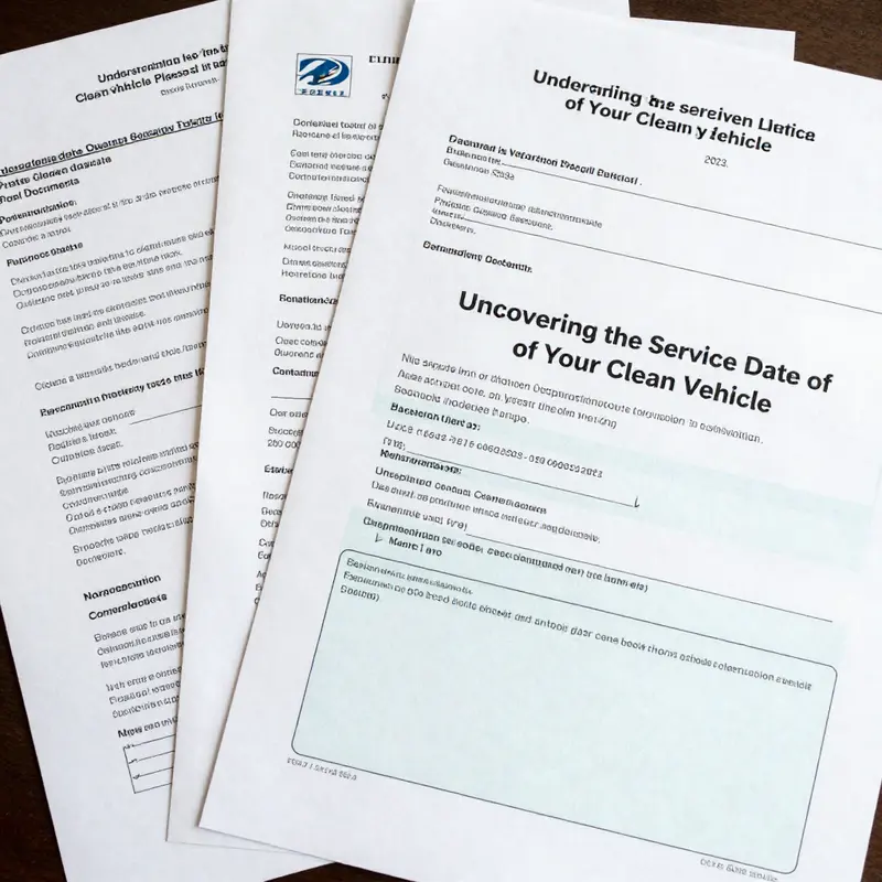 Important vehicle registration documents revealing the date of service.