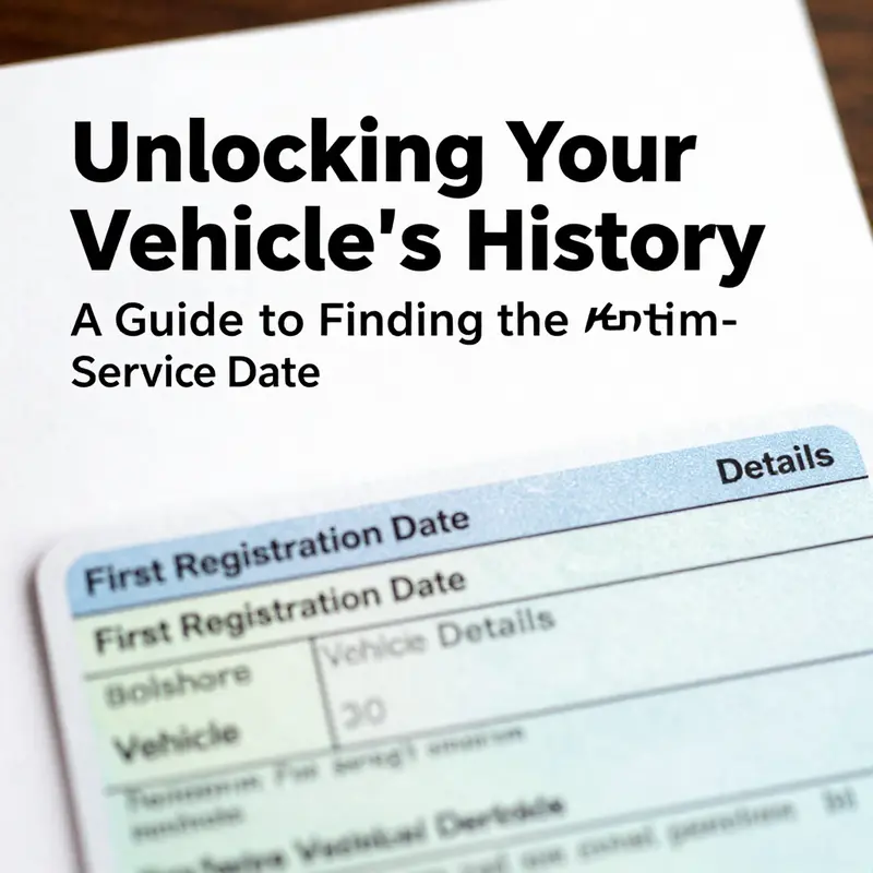 Detailed look at a vehicle registration certificate highlighting the in-service date.