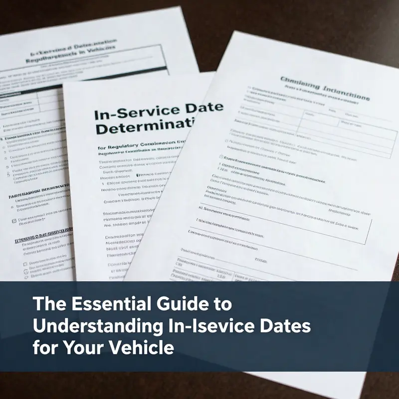 A detailed view of vehicle documentation highlighting in-service date information.