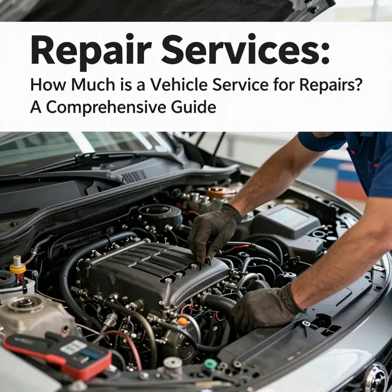 Mechanic performing routine maintenance on a car, highlighting basic service costs.